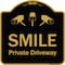 Signmission Designer Series-Smile Private Driveway With Video Surveillance Camera Graphics, 18" H, BG-1818-9753 A-DES-BG-1818-9753 - alternate 1